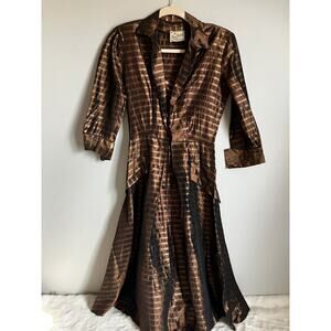 Doris Dodson Originals Womens Vintage 1940's Satin Button Front Dress VINTAGE